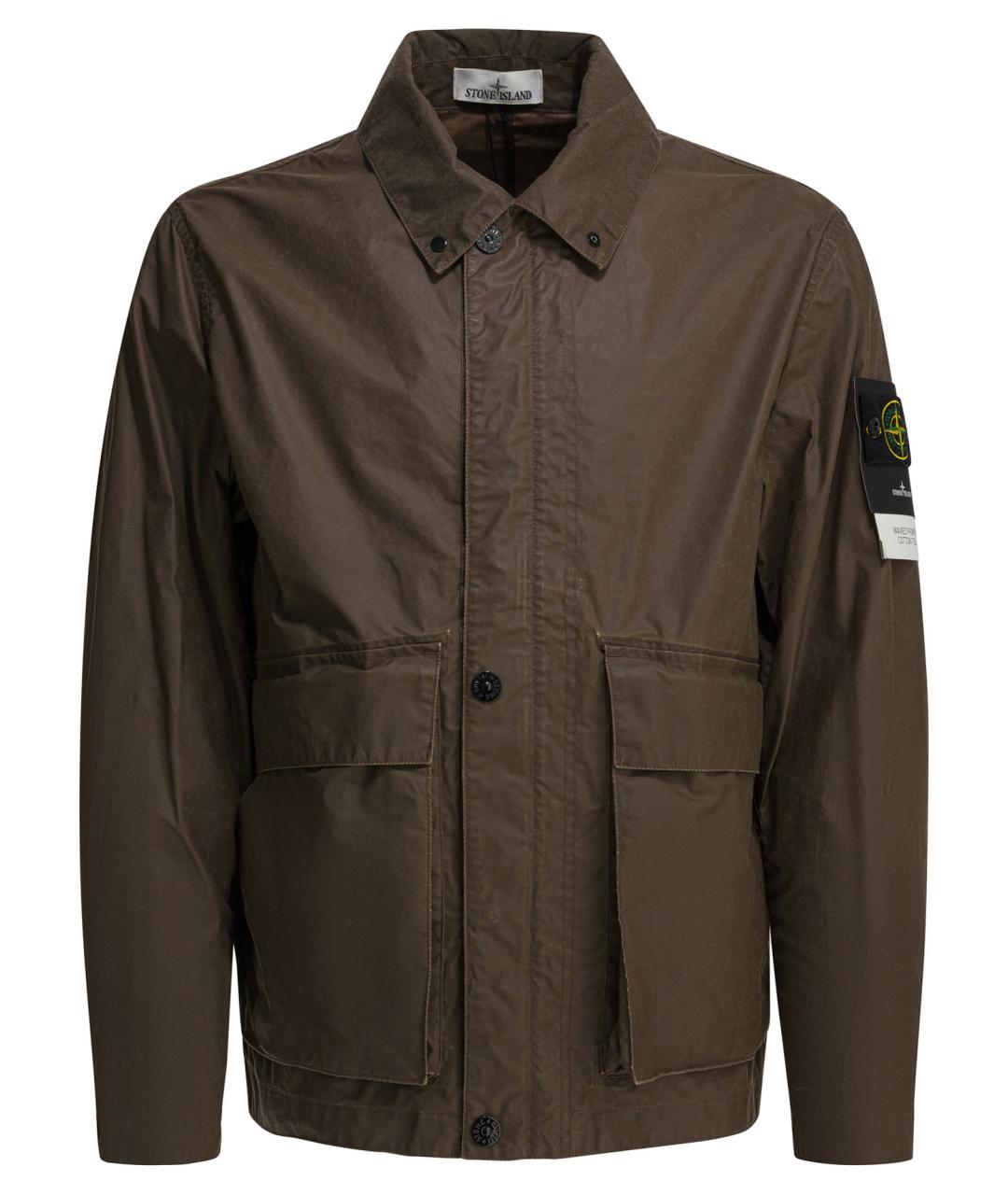 STONE ISLAND Коричневая полиэстеровая куртка, фото 1