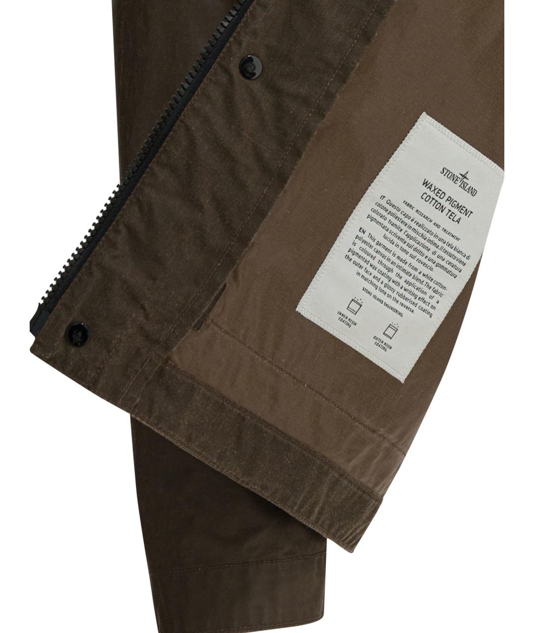 STONE ISLAND Коричневая полиэстеровая куртка, фото 4