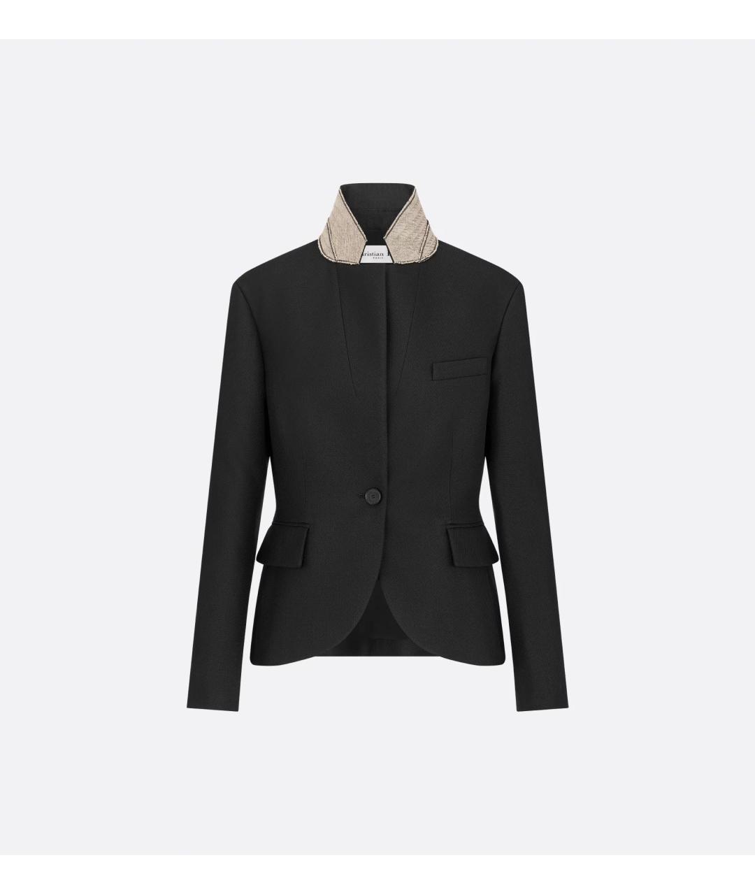 CHRISTIAN DIOR Черный шерстяной жакет/пиджак, фото 1