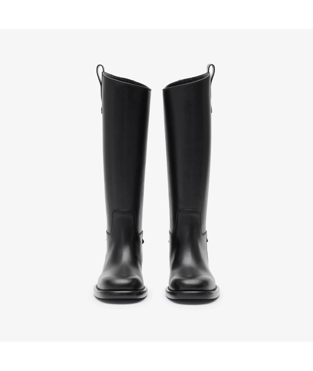 BURBERRY Черные кожаные сапоги, фото 2