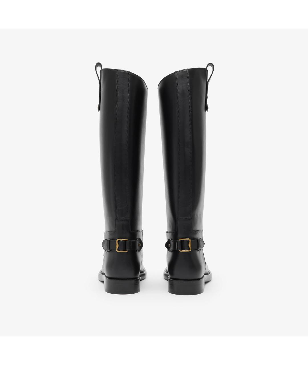 BURBERRY Черные кожаные сапоги, фото 3