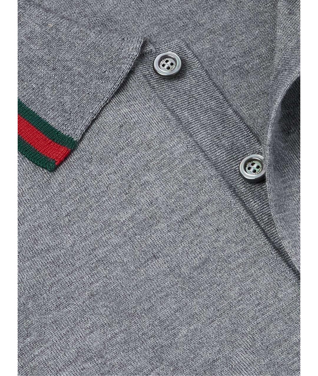 GUCCI Серое поло с коротким рукавом, фото 2