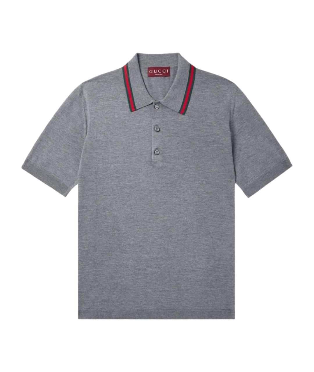 GUCCI Серое поло с коротким рукавом, фото 1