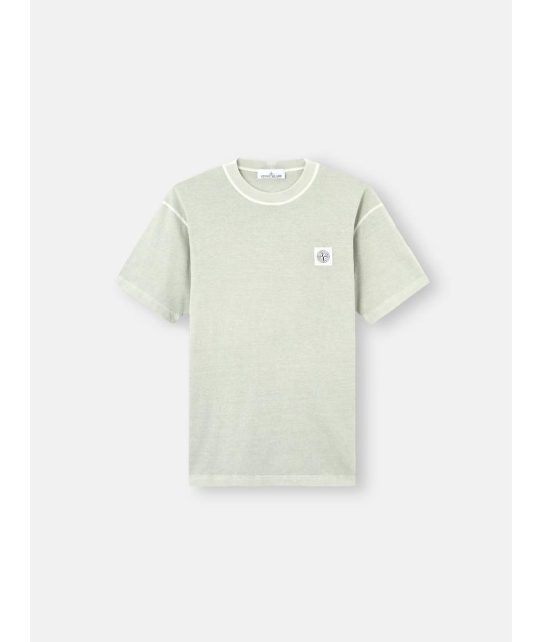 STONE ISLAND Зеленая хлопковая футболка, фото 3
