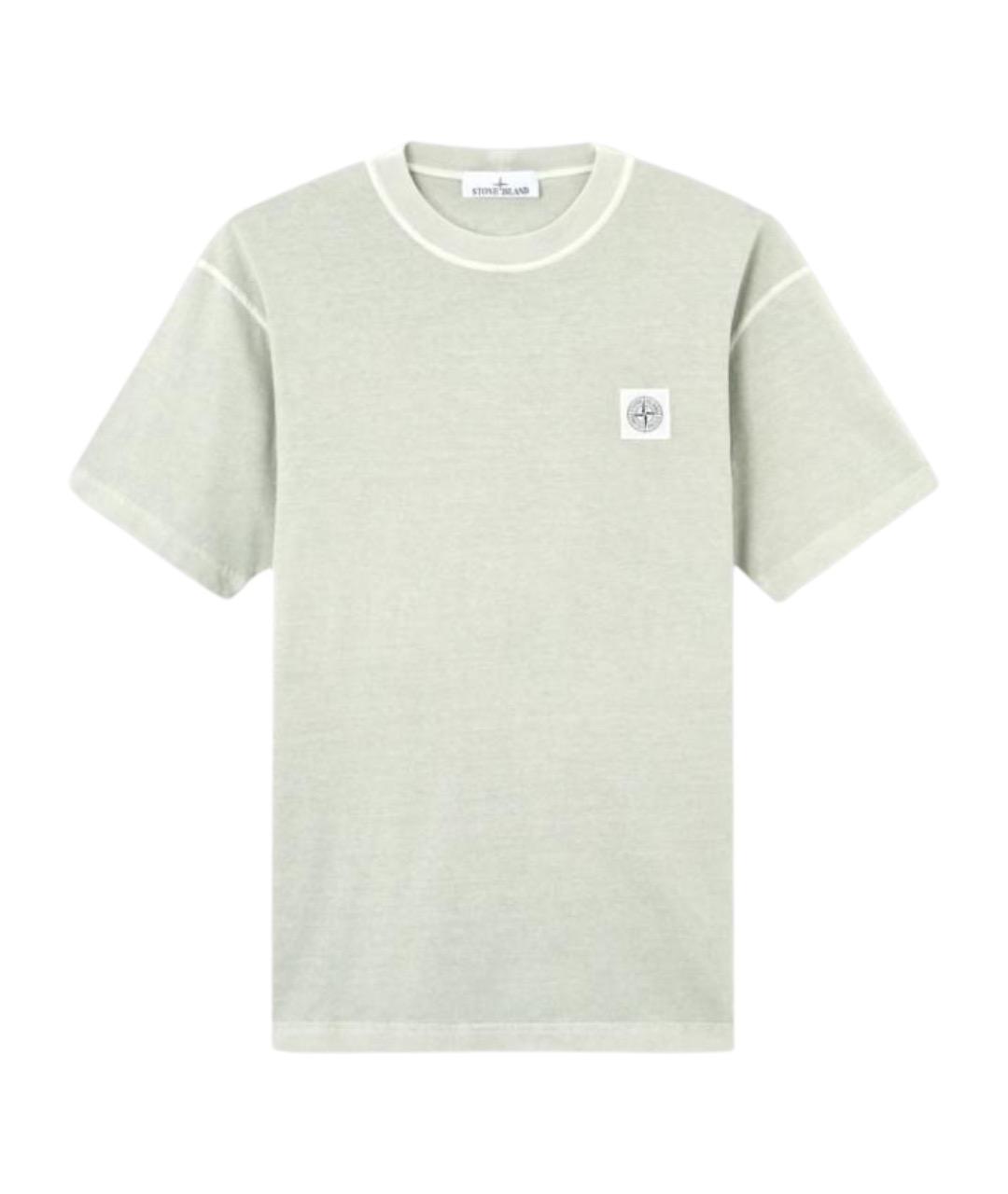 STONE ISLAND Зеленая хлопковая футболка, фото 1