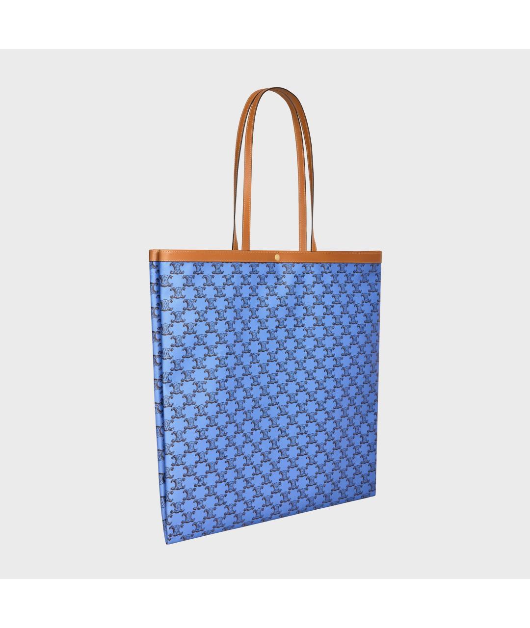 CELINE Синяя синтетическая сумка с короткими ручками, фото 2