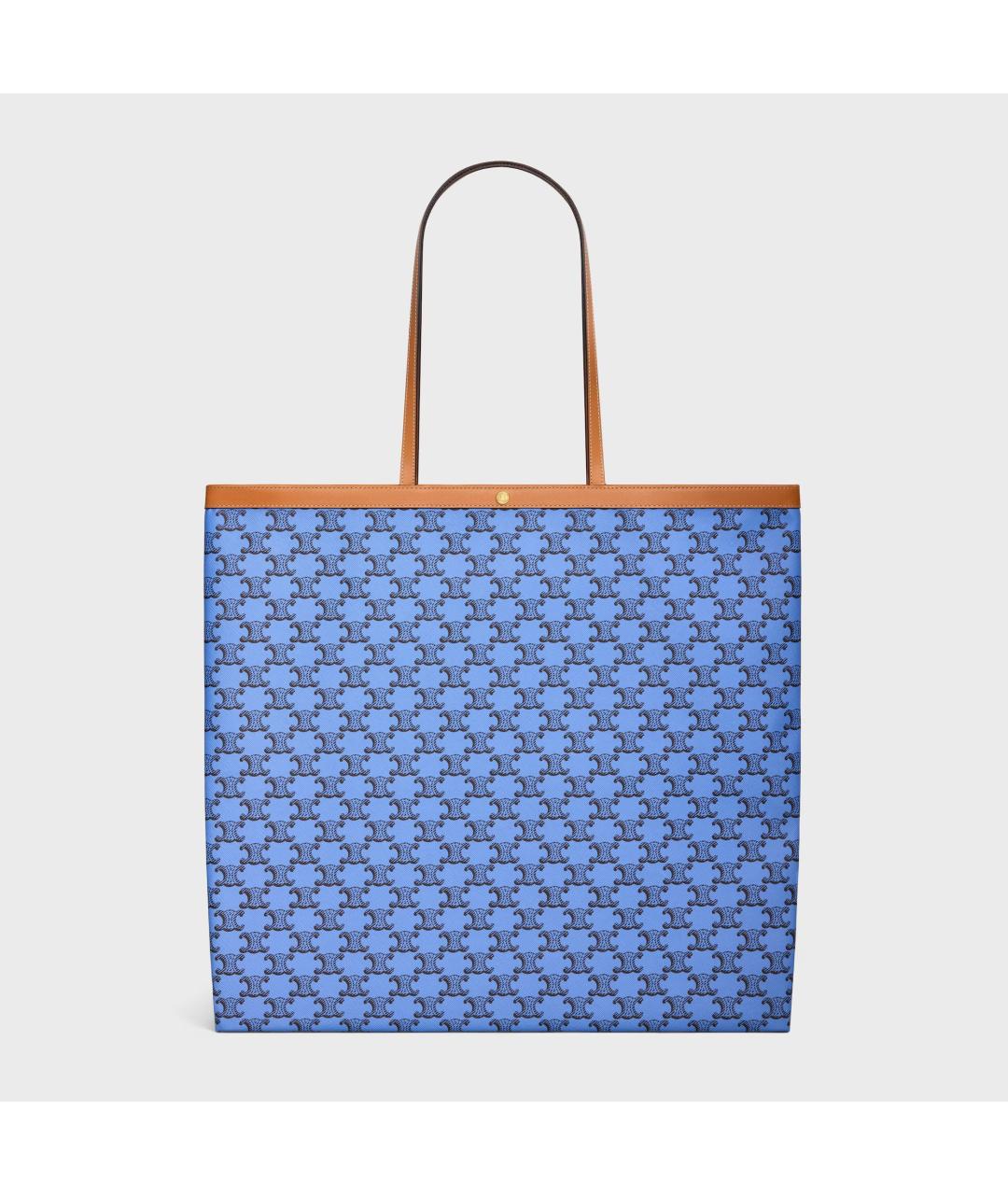 CELINE Синяя синтетическая сумка с короткими ручками, фото 1