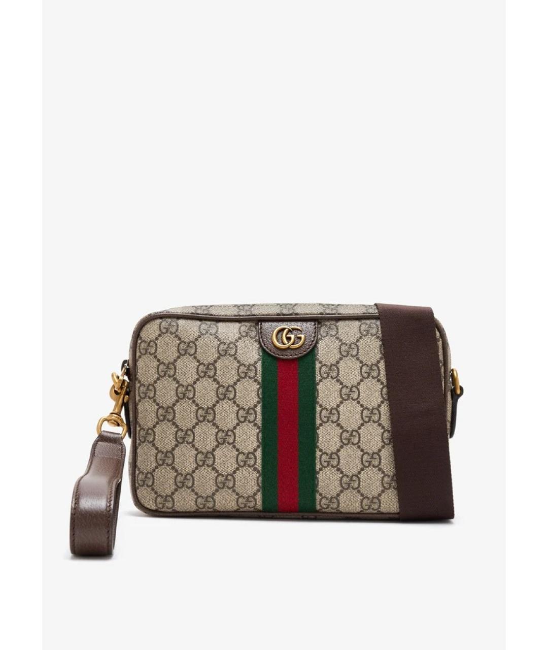 GUCCI Бежевая синтетическая сумка на плечо, фото 1
