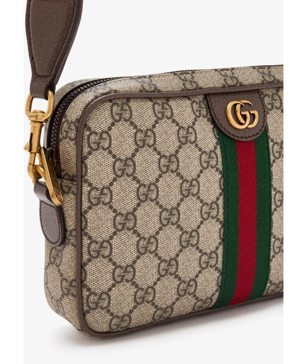 GUCCI Бежевая синтетическая сумка на плечо, фото 2