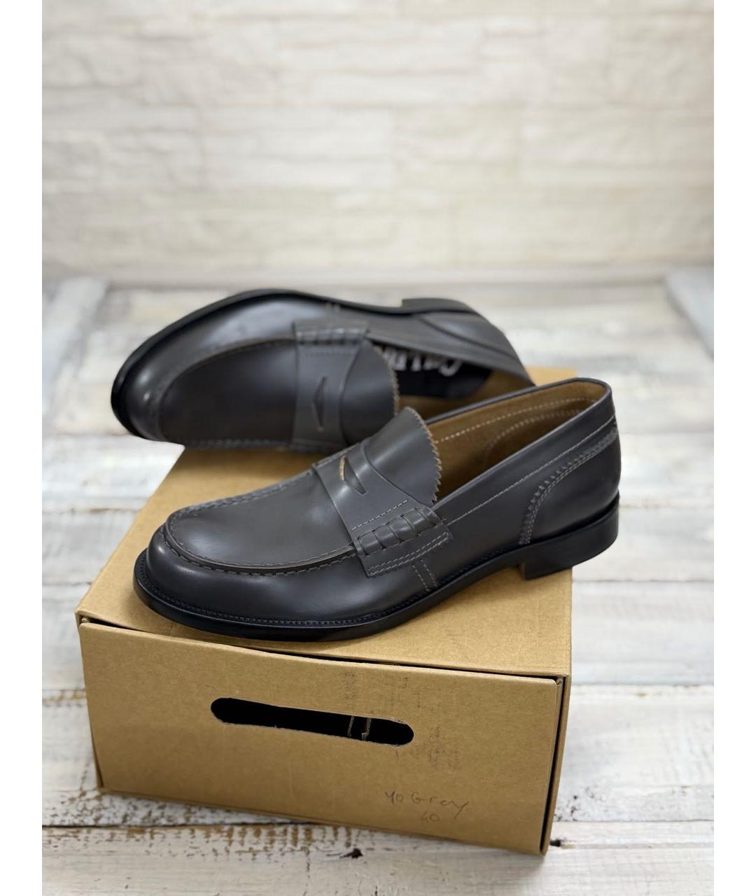 COLLEGE Серые кожаные лоферы, фото 7