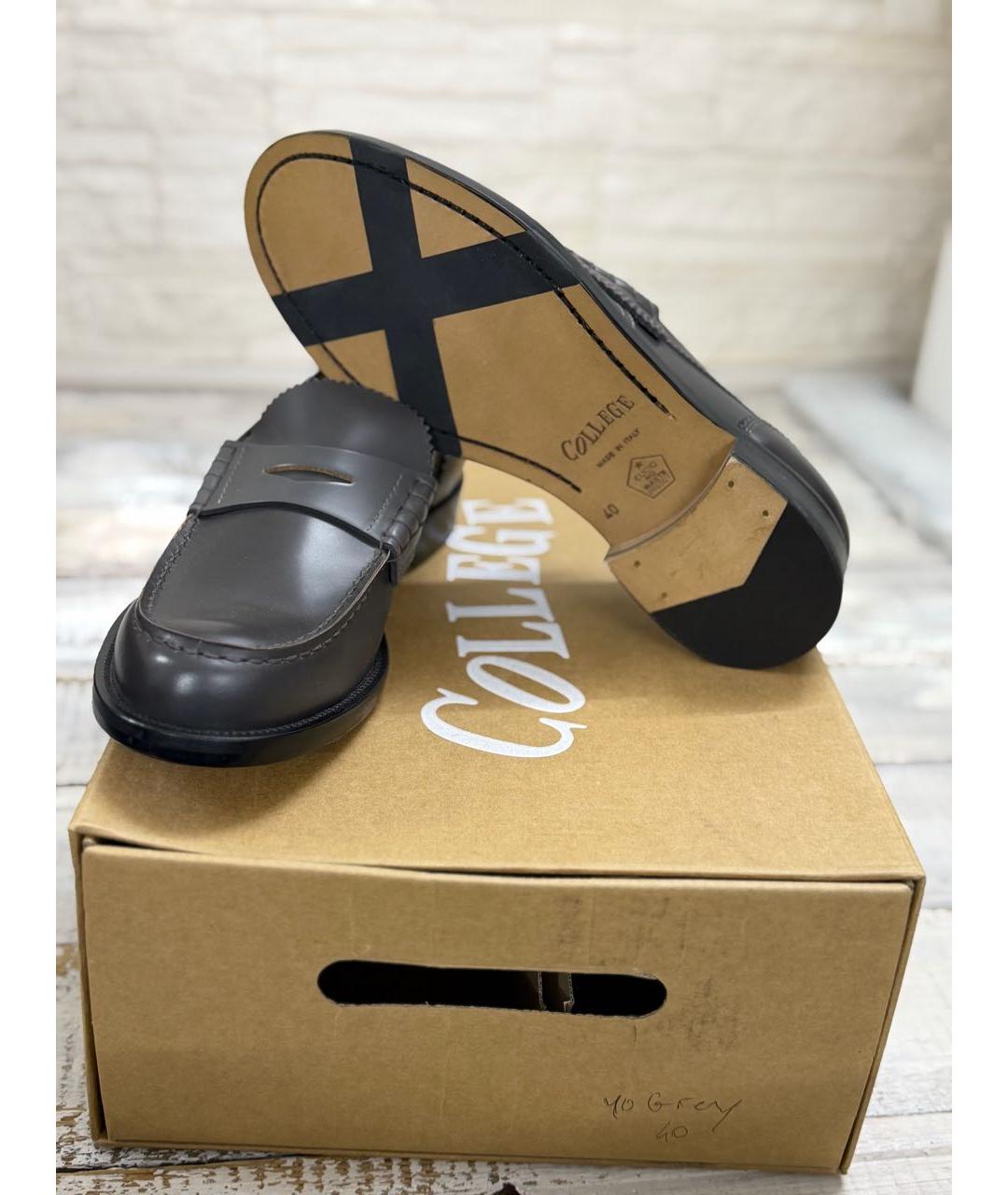 COLLEGE Серые кожаные лоферы, фото 8