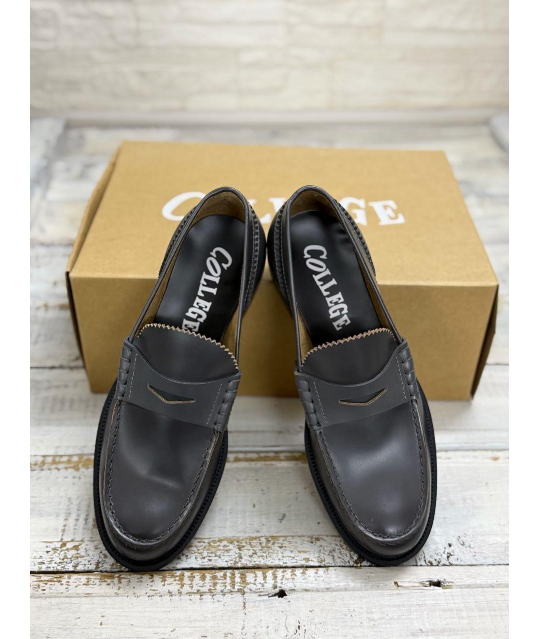 COLLEGE Серые кожаные лоферы, фото 4
