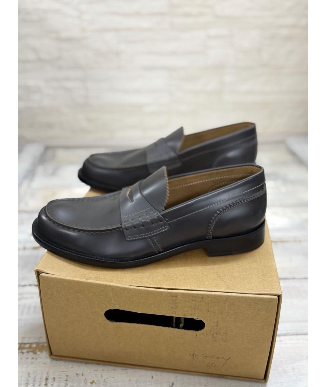COLLEGE Серые кожаные лоферы, фото 9