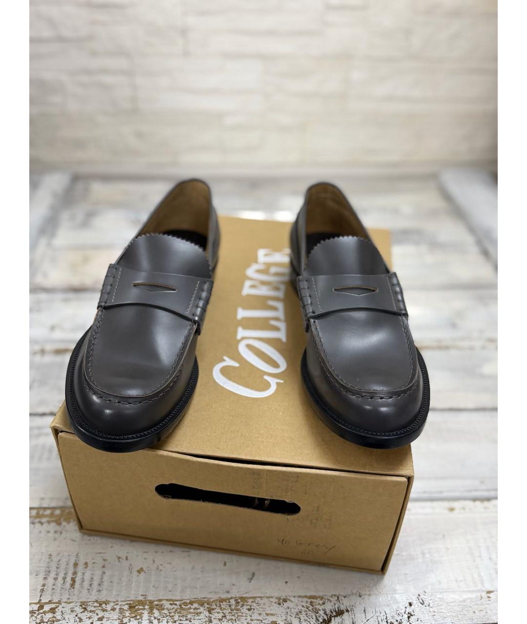 COLLEGE Серые кожаные лоферы, фото 3
