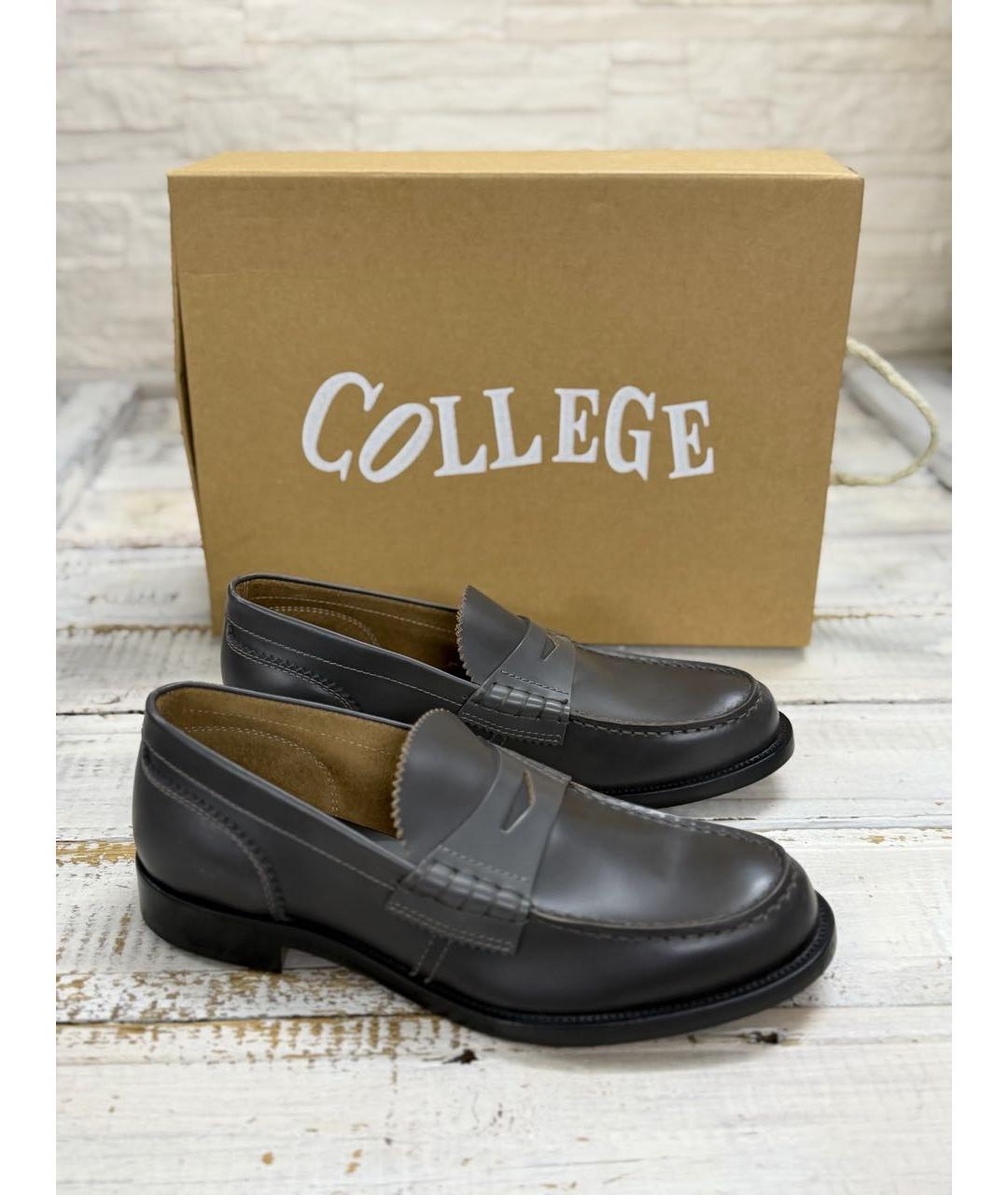 COLLEGE Серые кожаные лоферы, фото 2