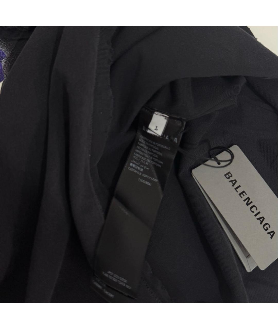 BALENCIAGA Антрацитовая хлопковая футболка, фото 7