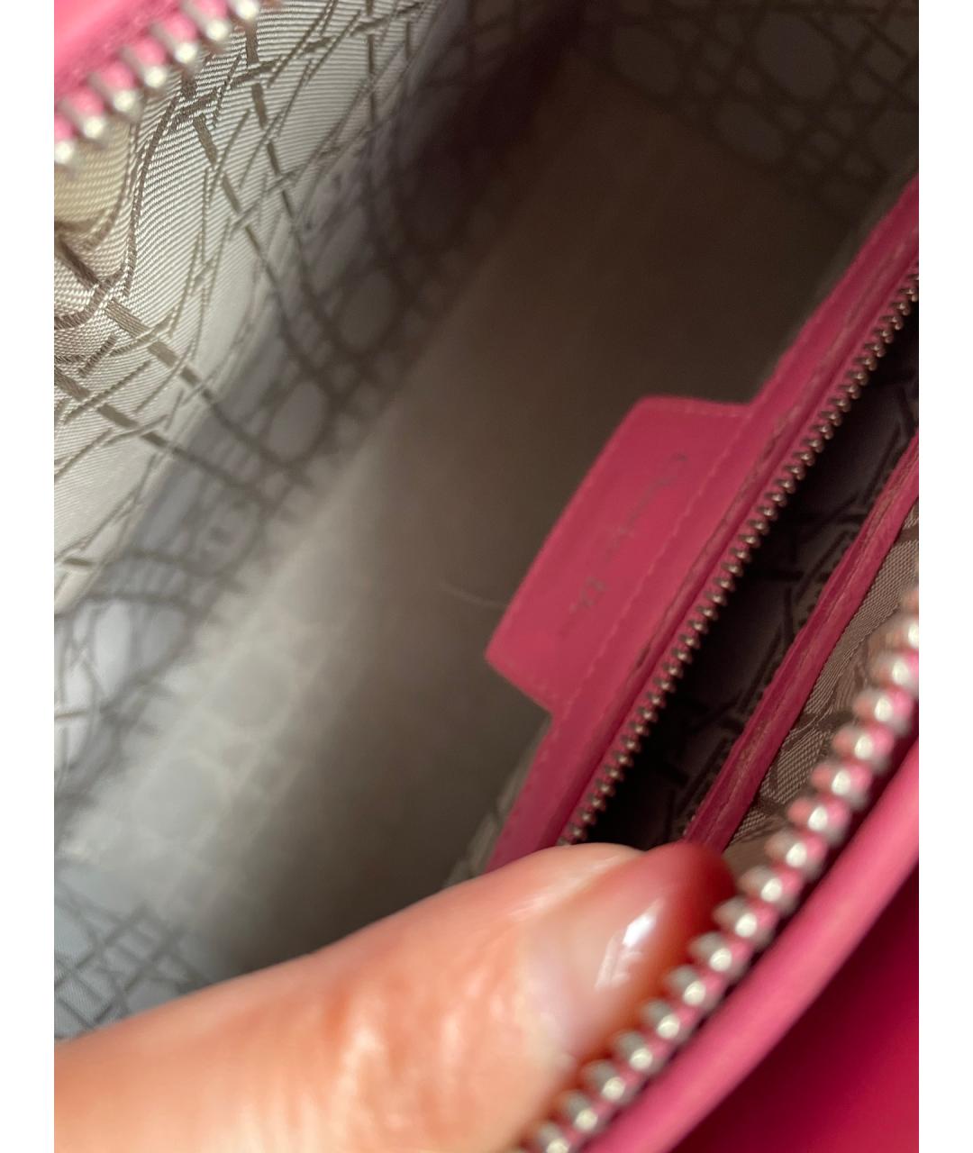 CHRISTIAN DIOR Розовая кожаная сумка с короткими ручками, фото 6