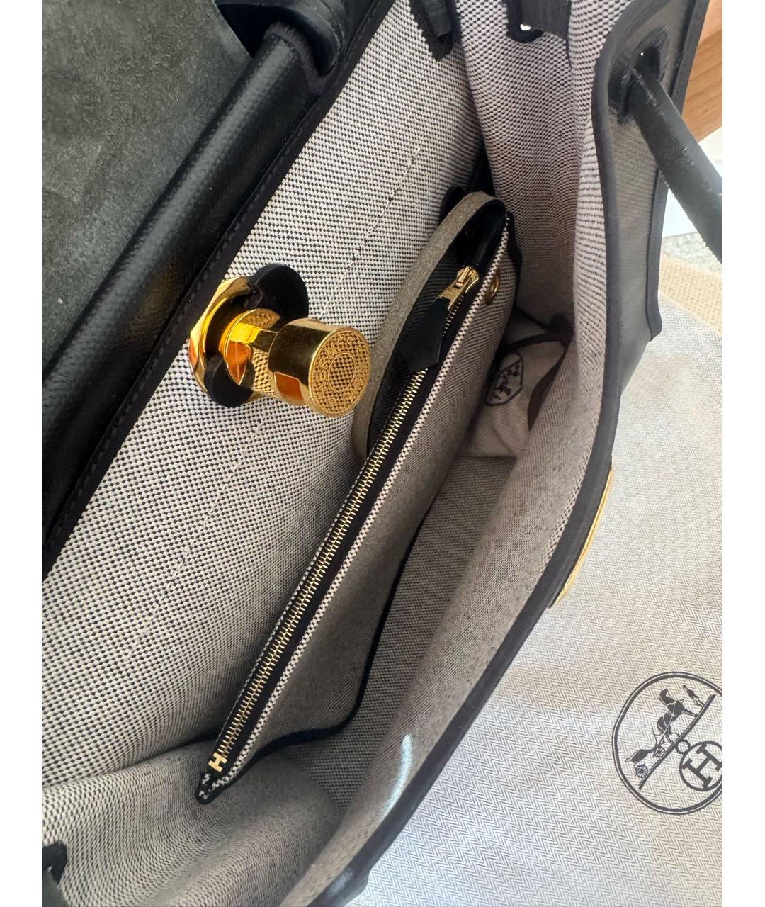HERMES Черная тканевая сумка через плечо, фото 4