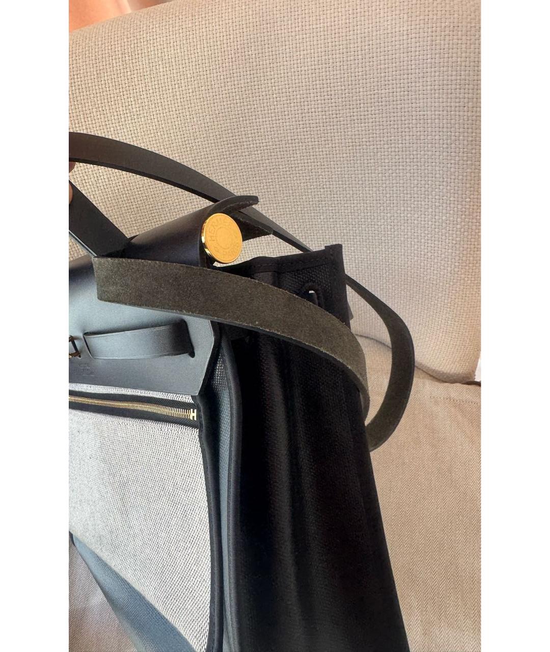 HERMES Черная тканевая сумка через плечо, фото 5