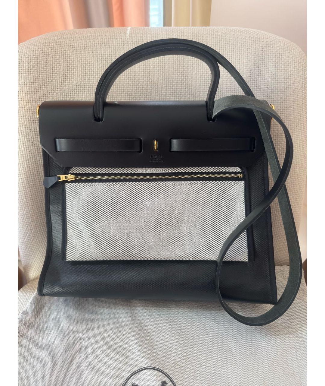 HERMES Черная тканевая сумка через плечо, фото 3