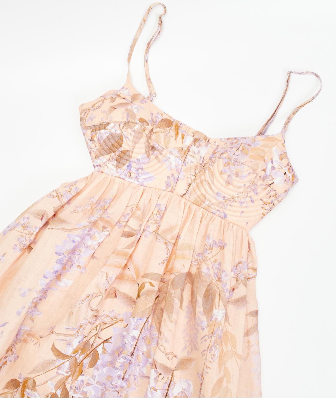 ZIMMERMANN Оранжевый льняной сарафан, фото 3