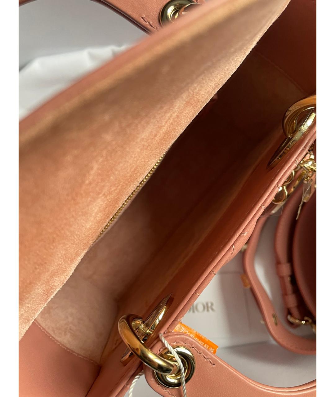 CHRISTIAN DIOR Розовая кожаная сумка с короткими ручками, фото 6
