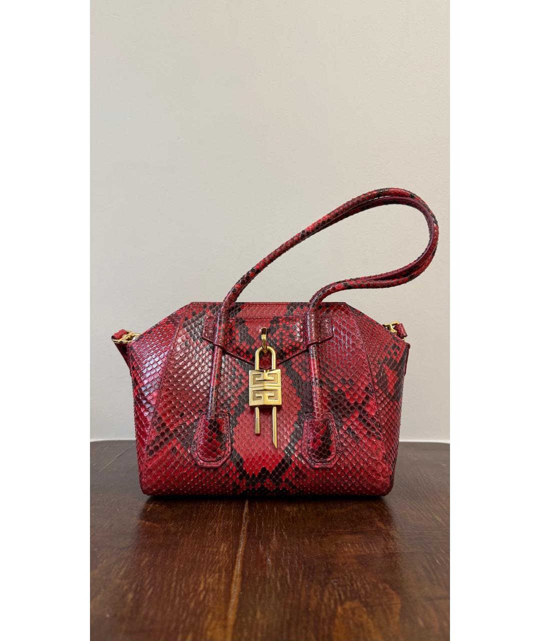 GIVENCHY Красная сумка через плечо из экзотической кожи, фото 7