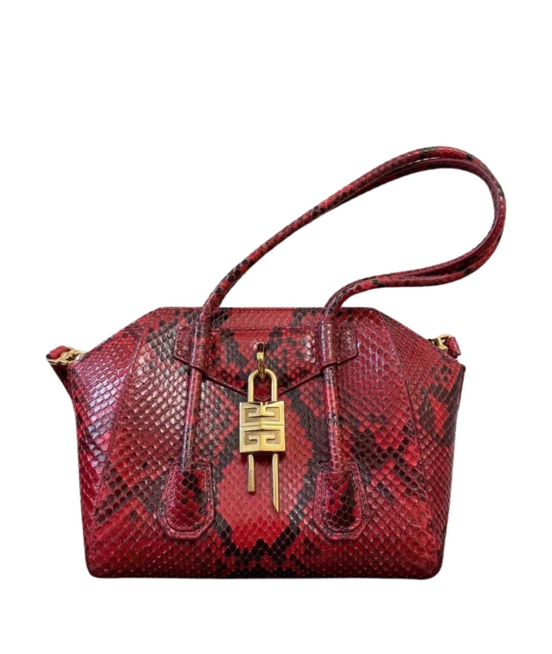 GIVENCHY Красная сумка через плечо из экзотической кожи, фото 1