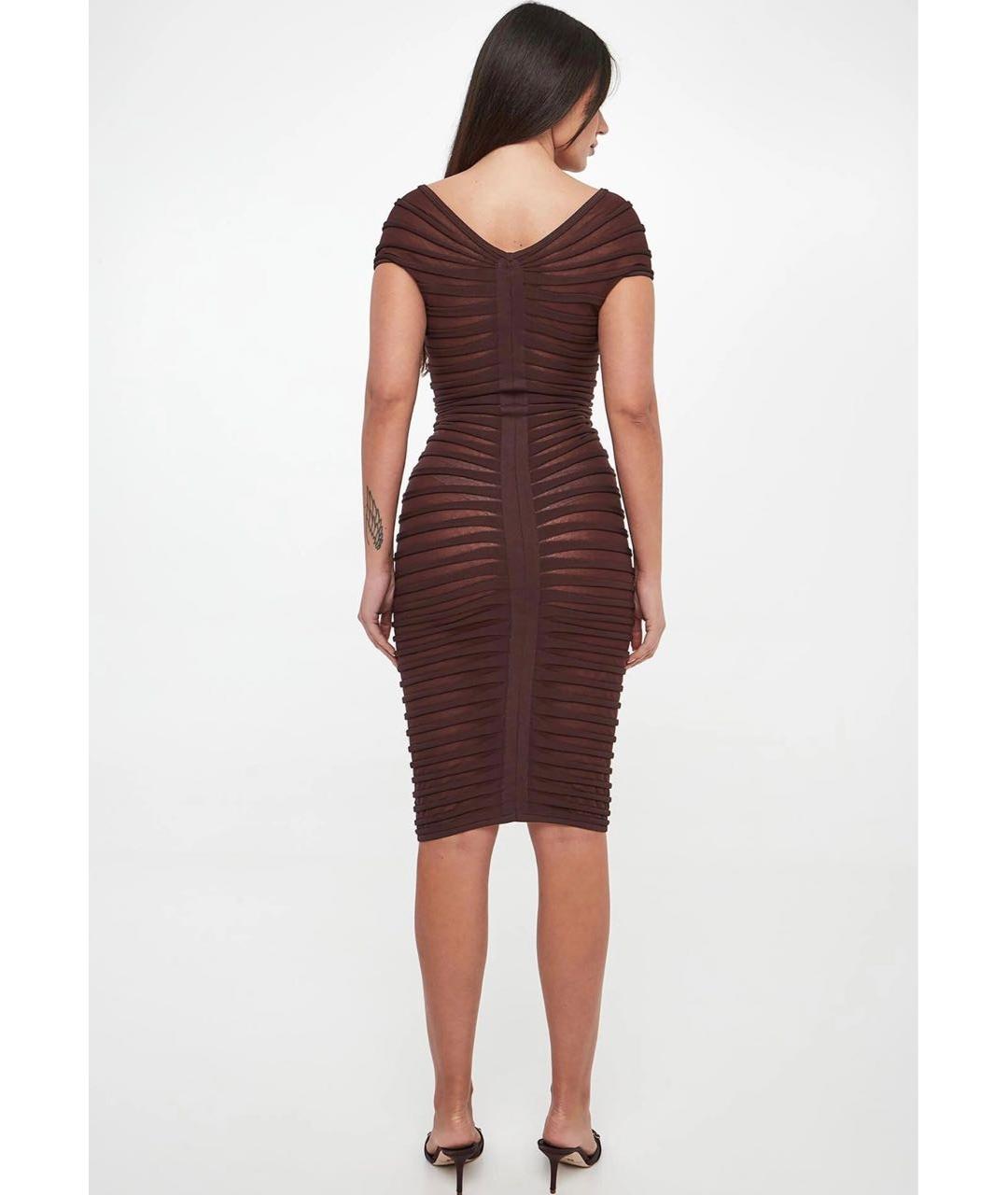 ELISABETTA FRANCHI Коричневое коктейльное платье, фото 5