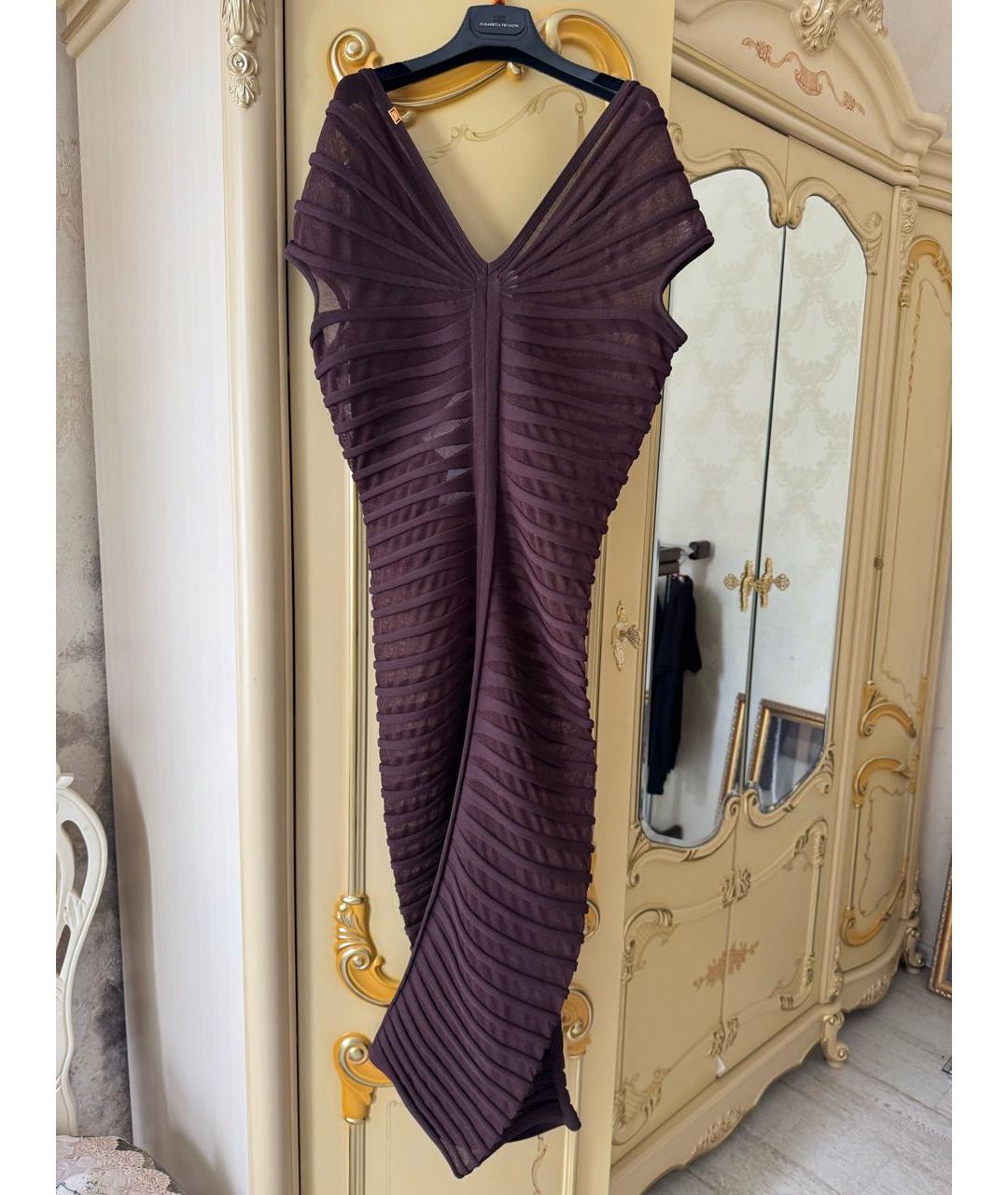 ELISABETTA FRANCHI Коричневое коктейльное платье, фото 3