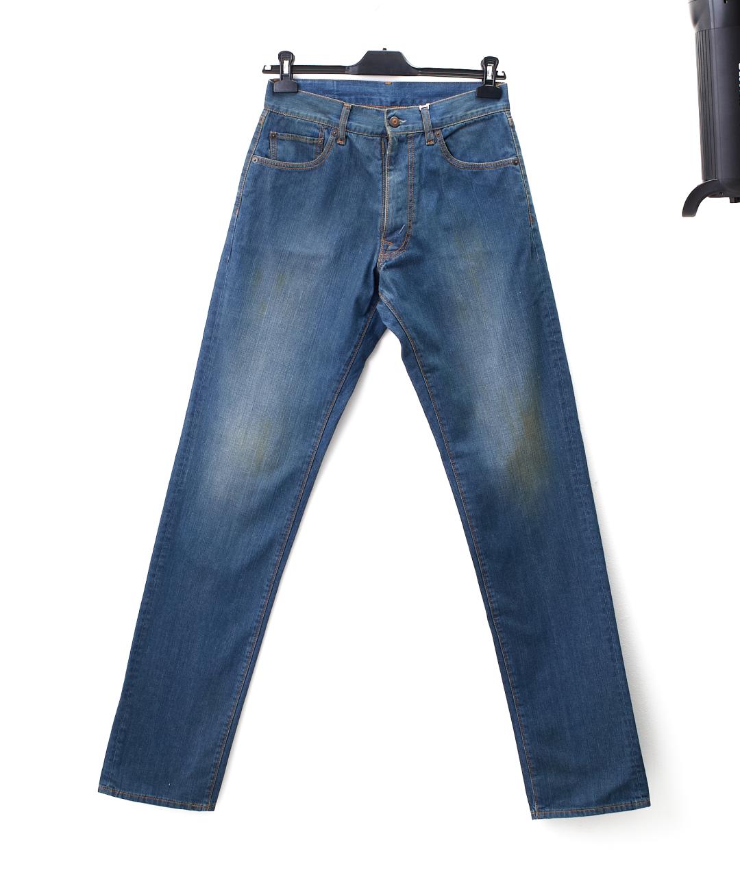 MAISON MARGIELA Синие хлопковые прямые джинсы, фото 5