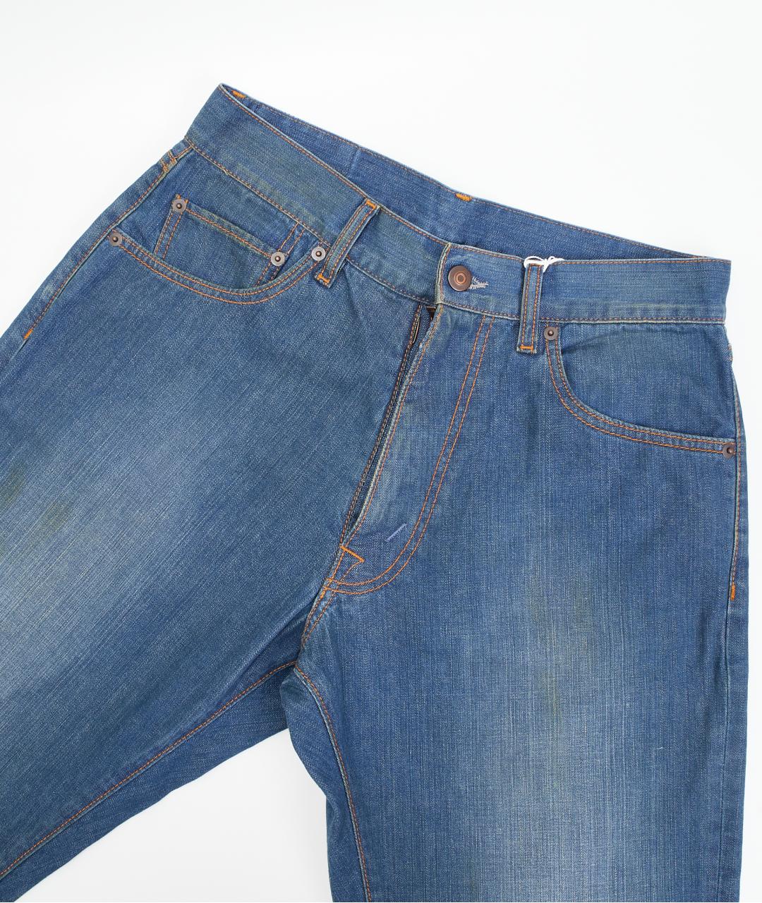 MAISON MARGIELA Синие хлопковые прямые джинсы, фото 2