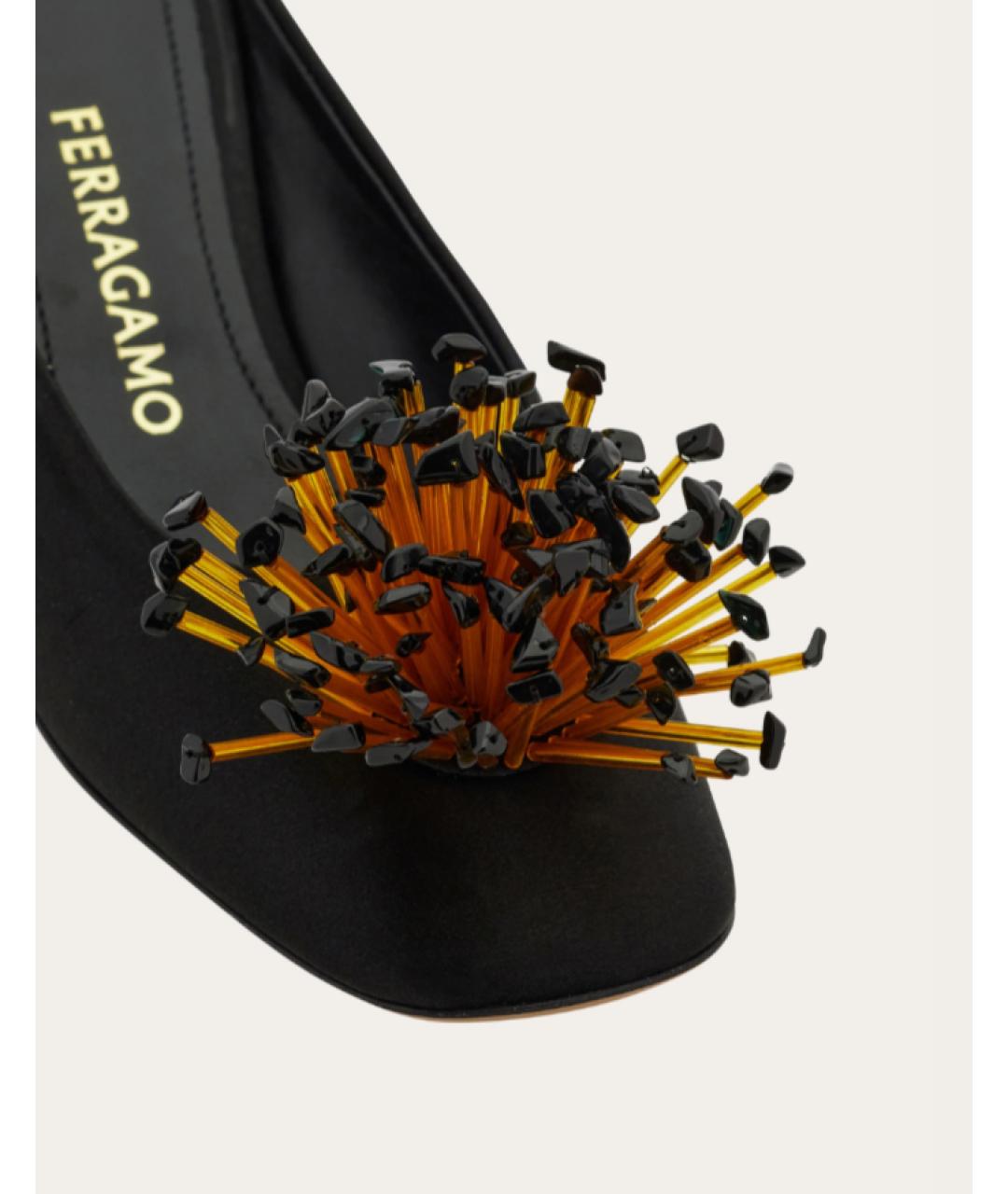 FERRAGAMO Черные текстильные мюли, фото 6