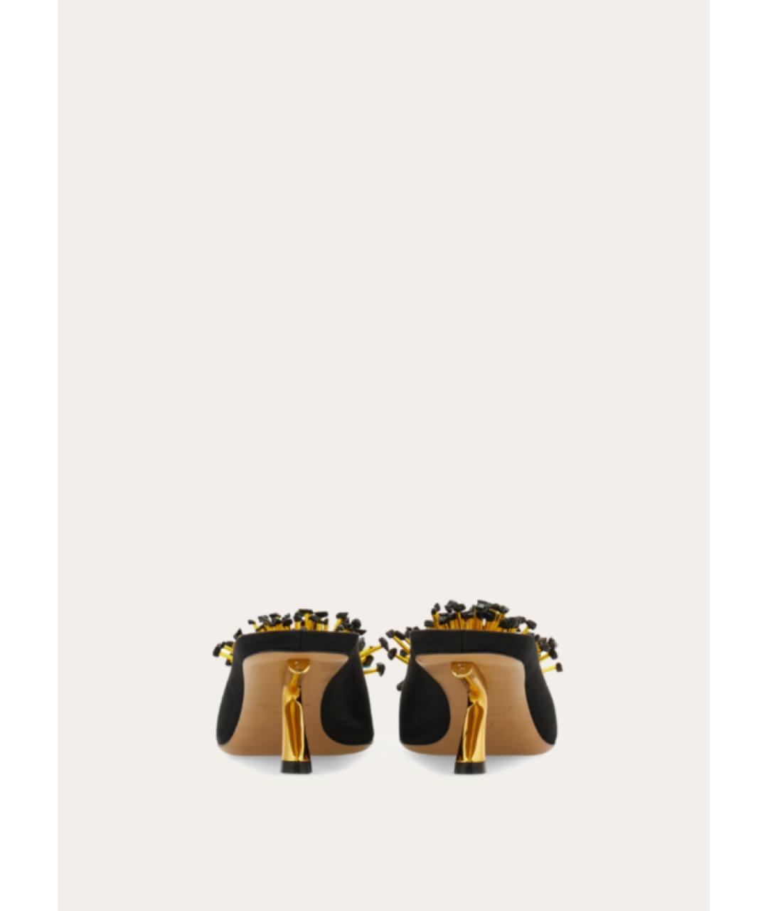 FERRAGAMO Черные текстильные мюли, фото 5