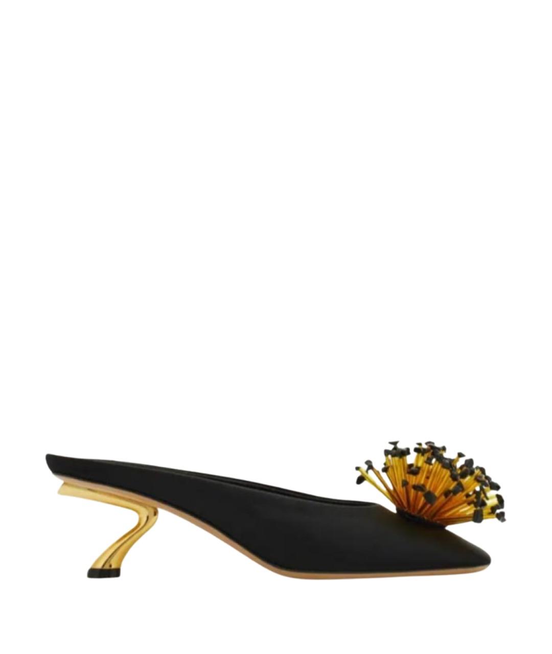 FERRAGAMO Черные текстильные мюли, фото 1