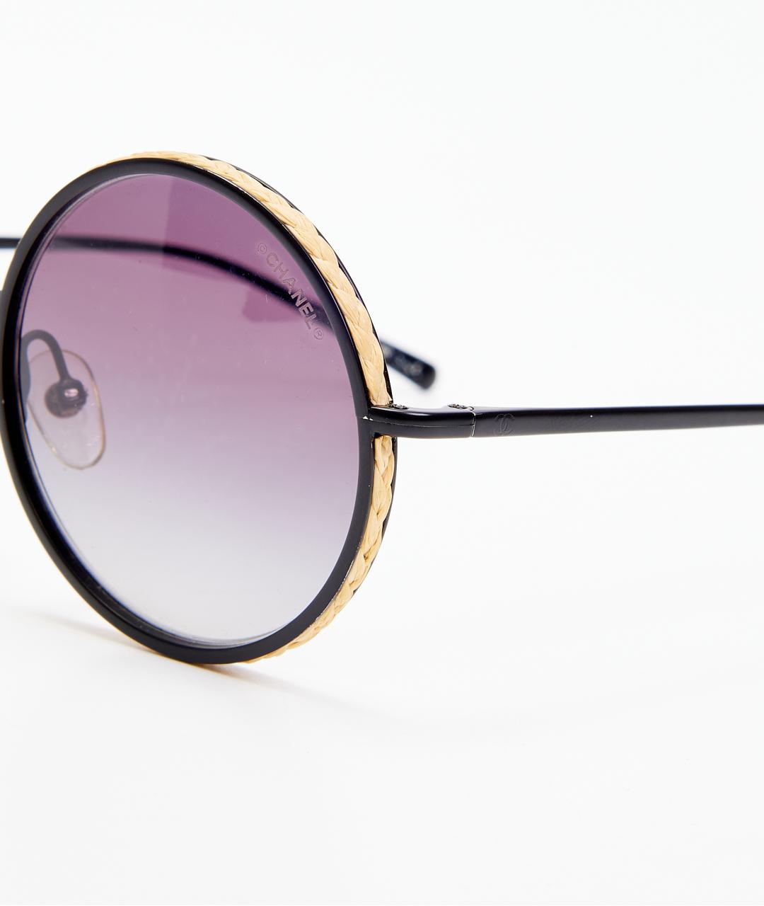 CHANEL Черные металлические солнцезащитные очки, фото 4