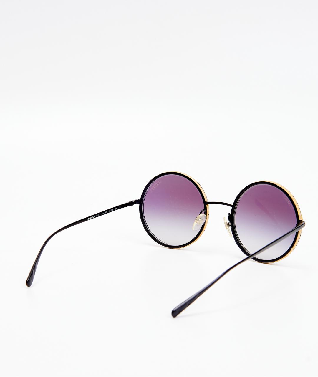 CHANEL Черные металлические солнцезащитные очки, фото 3