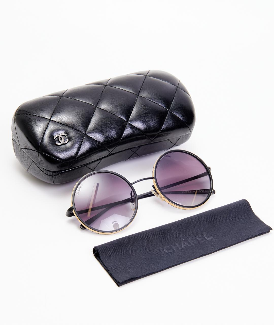 CHANEL Черные металлические солнцезащитные очки, фото 5