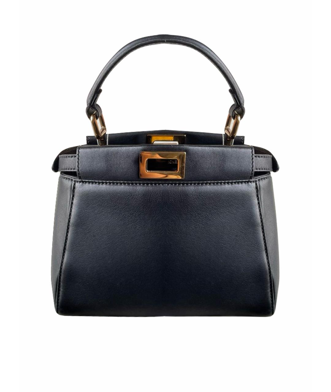 FENDI Черная кожаная сумка тоут, фото 1