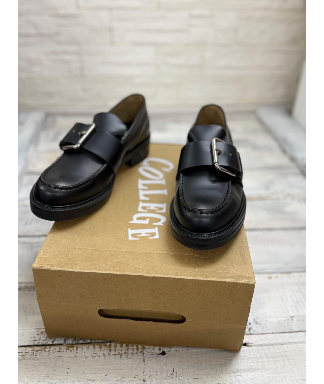 COLLEGE Черные кожаные лоферы, фото 3