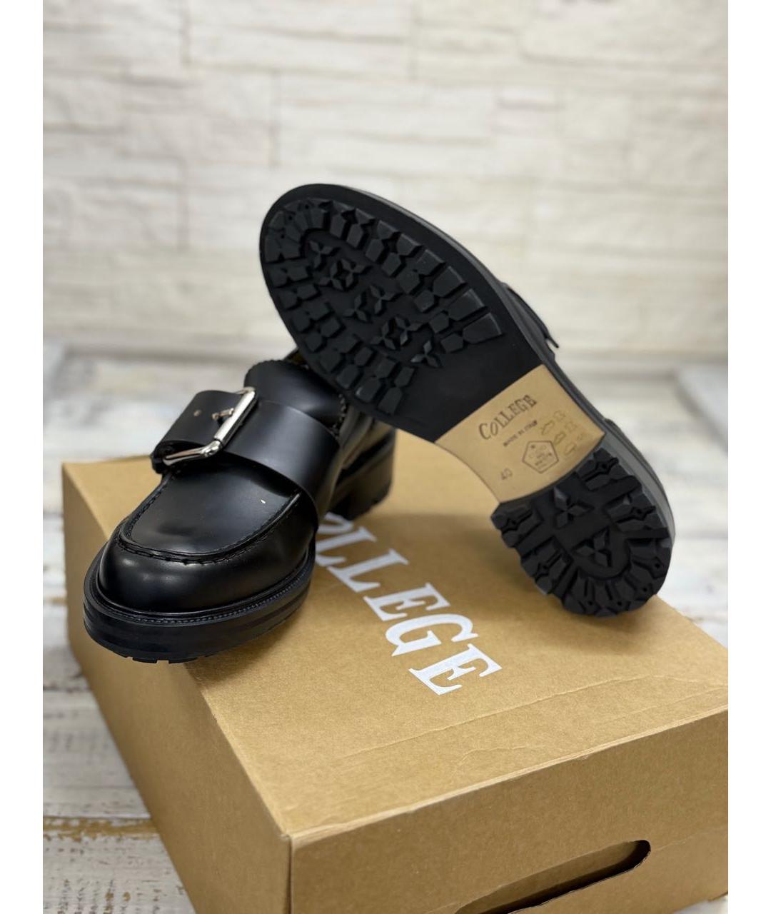 COLLEGE Черные кожаные лоферы, фото 6