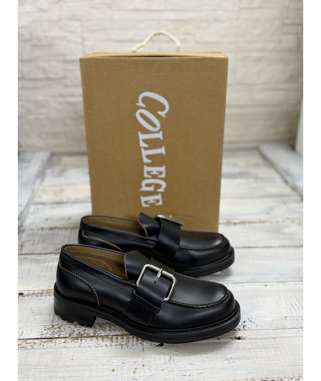 COLLEGE Черные кожаные лоферы, фото 7