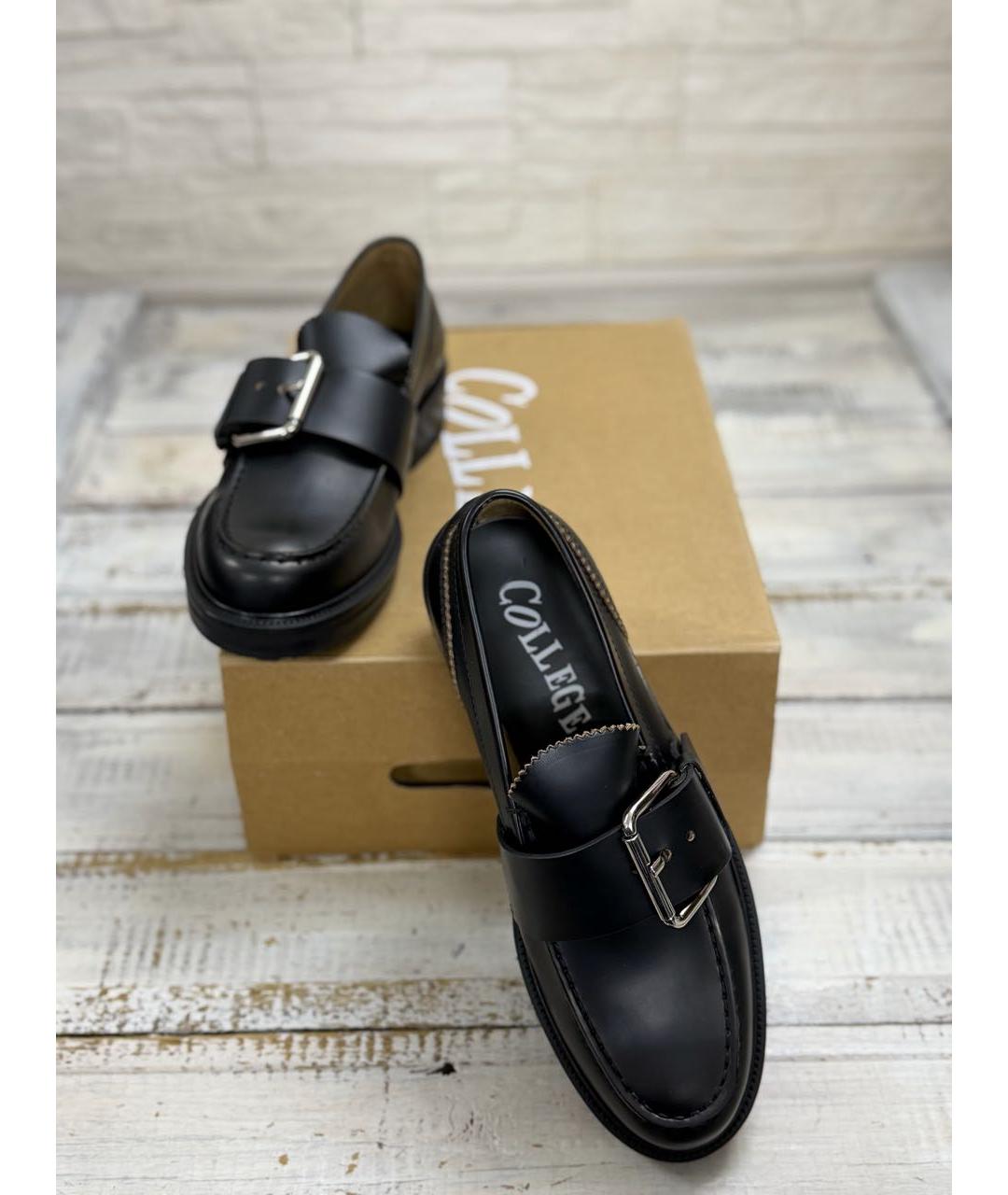 COLLEGE Черные кожаные лоферы, фото 4