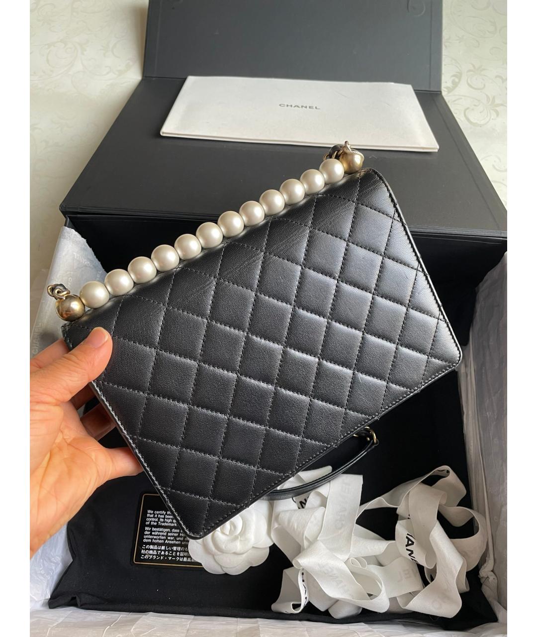 CHANEL Черная кожаная сумка через плечо, фото 3