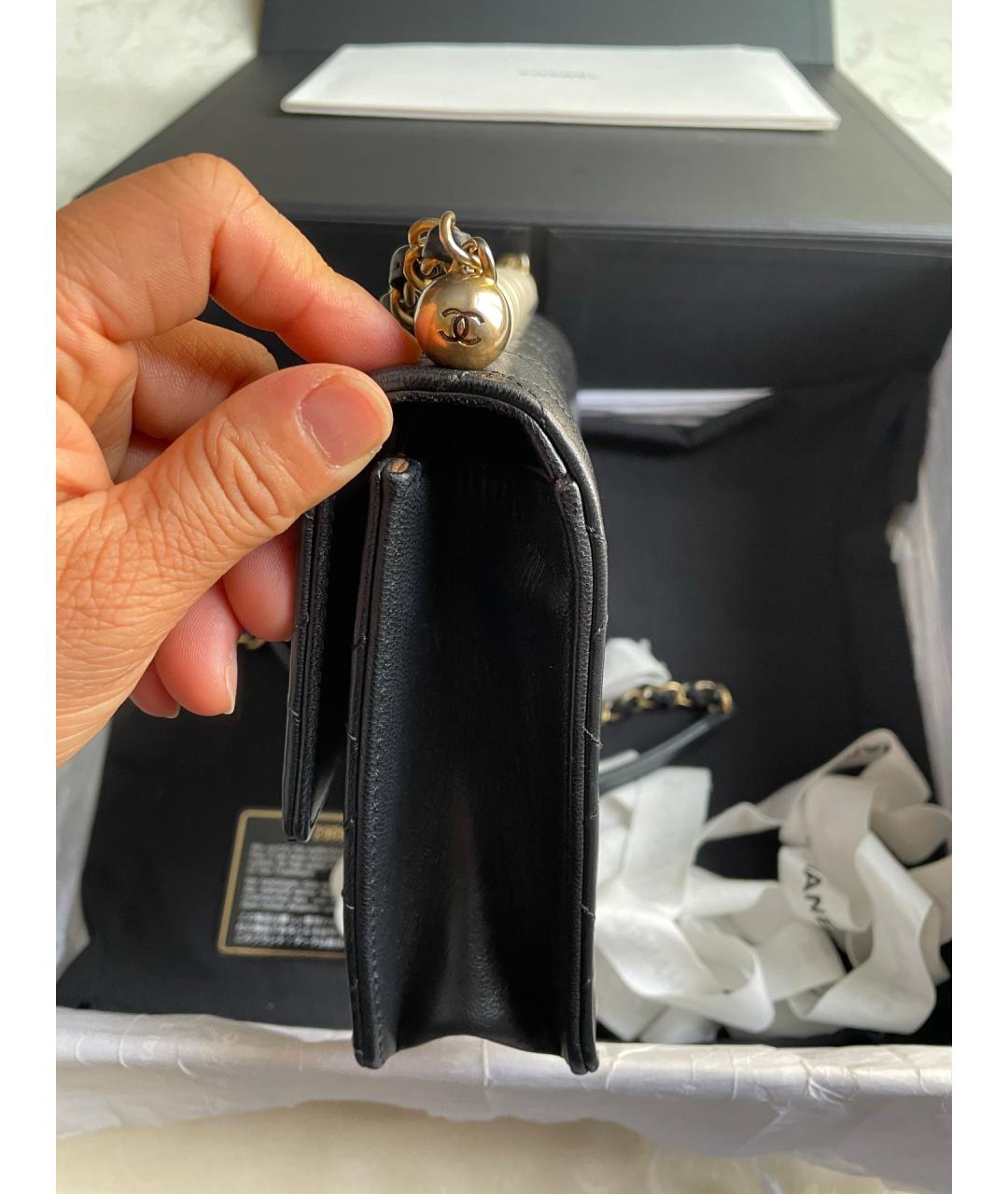 CHANEL Черная кожаная сумка через плечо, фото 4