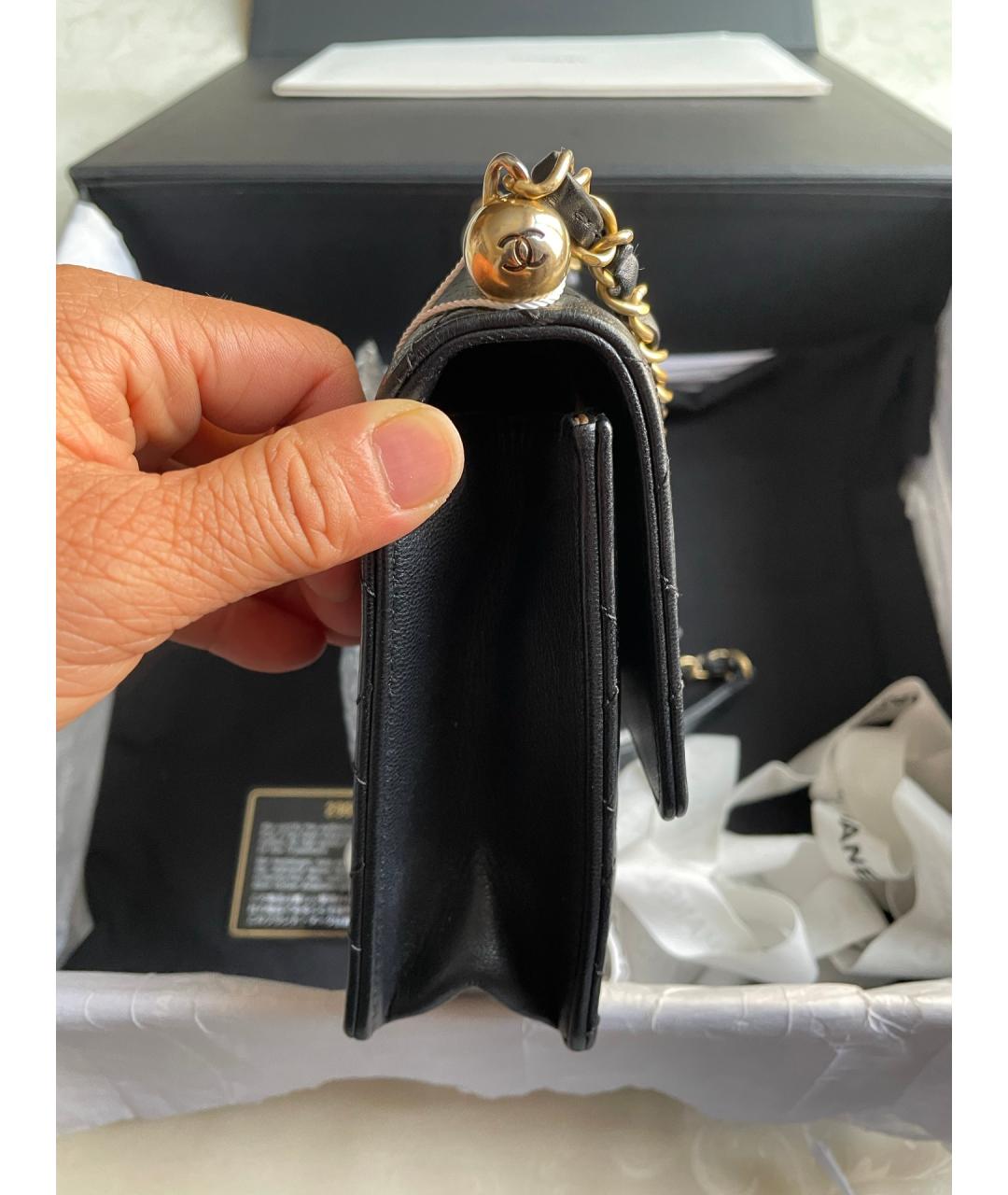 CHANEL Черная кожаная сумка через плечо, фото 5