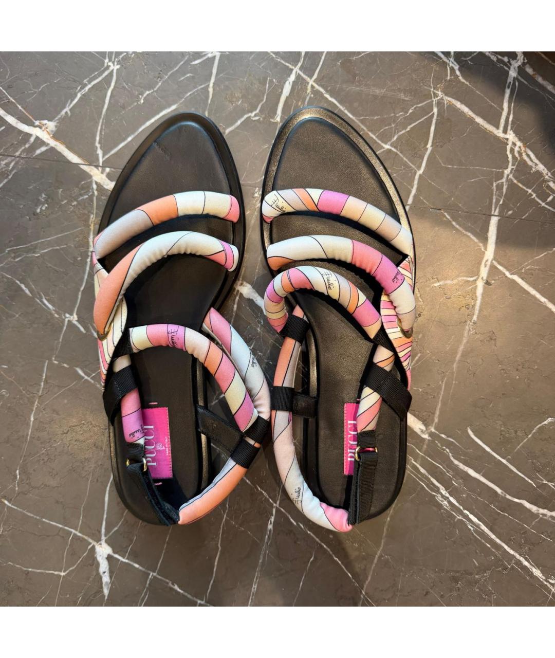 EMILIO PUCCI Коралловые текстильные сандалии, фото 2