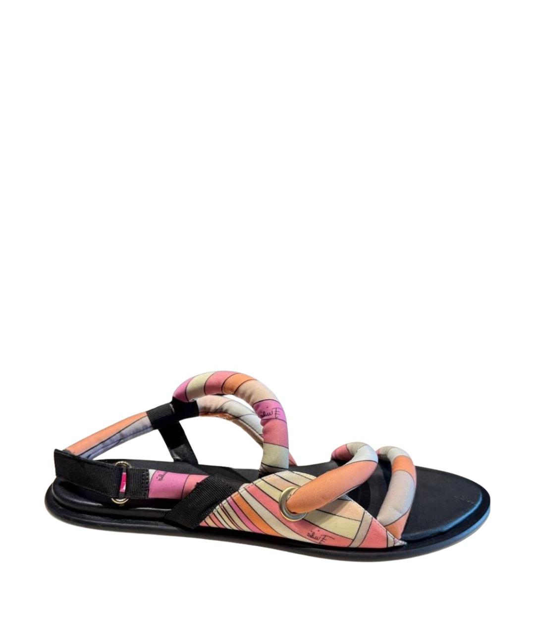 EMILIO PUCCI Коралловые текстильные сандалии, фото 1