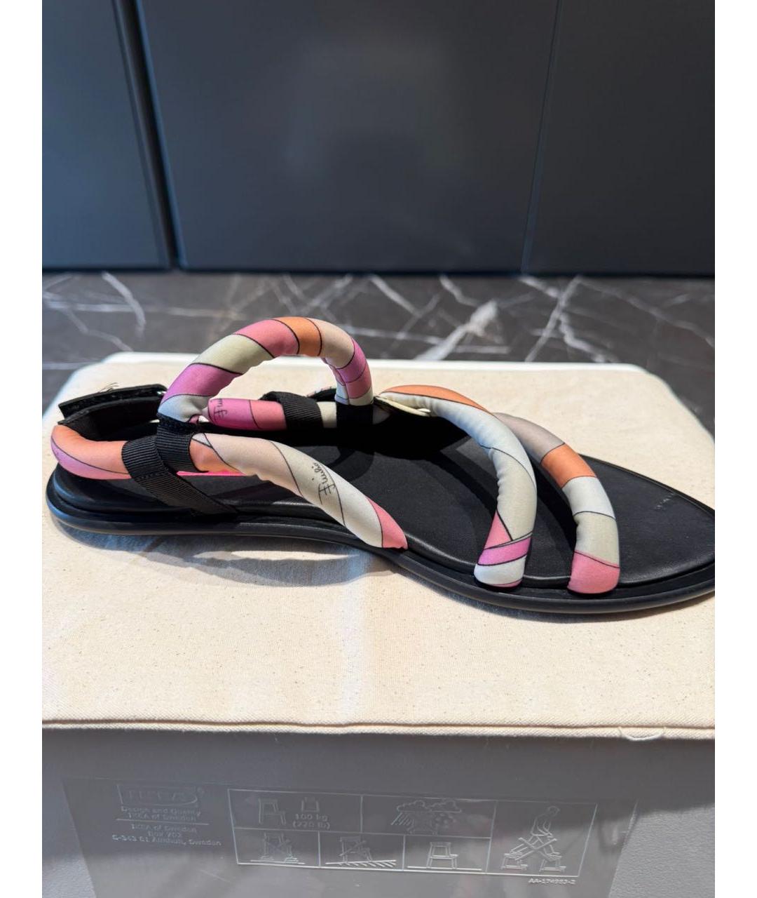 EMILIO PUCCI Коралловые текстильные сандалии, фото 3