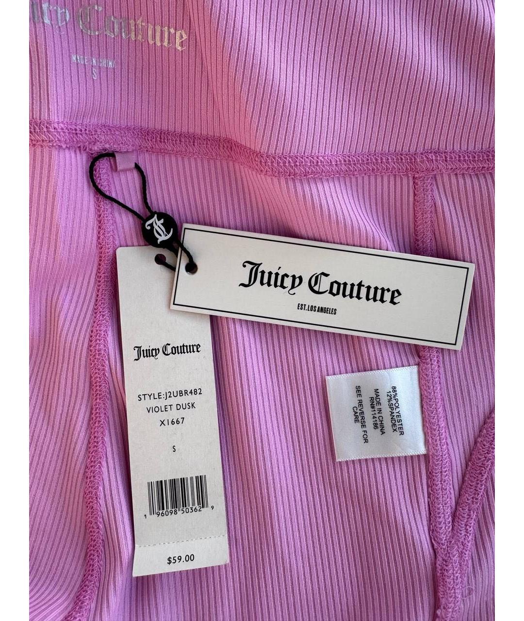 JUICY COUTURE Розовые полиэстеровые спортивные брюки и шорты, фото 6
